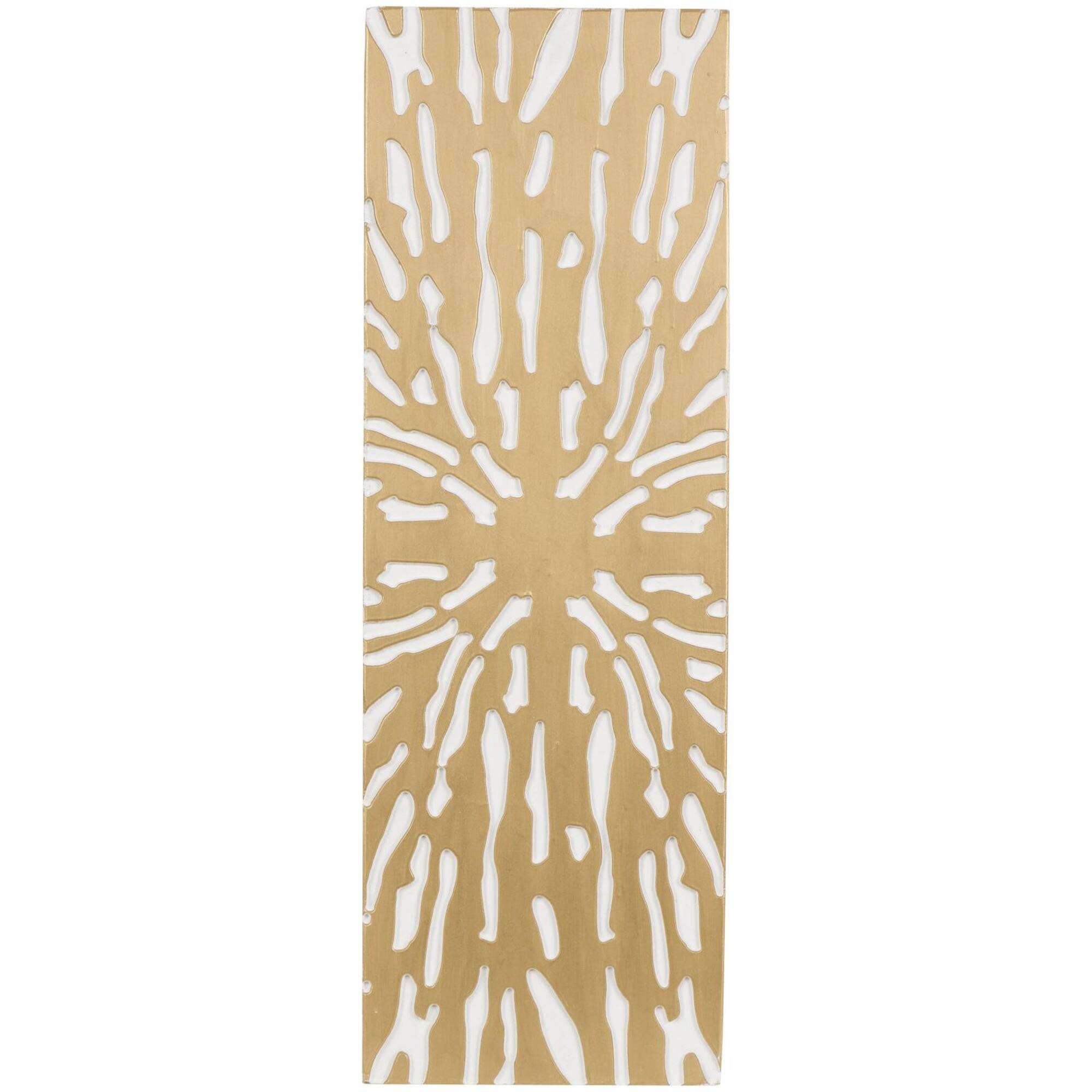 Gold & White Abstract Starburst Carved MDF Wall Décor
